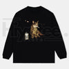 WACKY CAT Unisex Oversized Crew Neck Sweatshirt: 072207 Streetwear