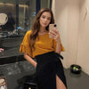 Pleione Round Neck Self-tie Short Sleeve Top