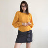 Pleione Gathered Shoulder Blouse in Mustard