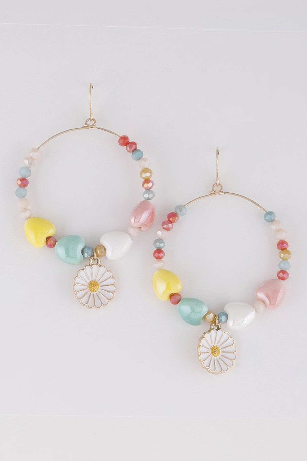 Open Beaded Flower Earrings