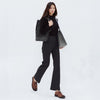 Pleione Women's High Waist Flared Pants in Black