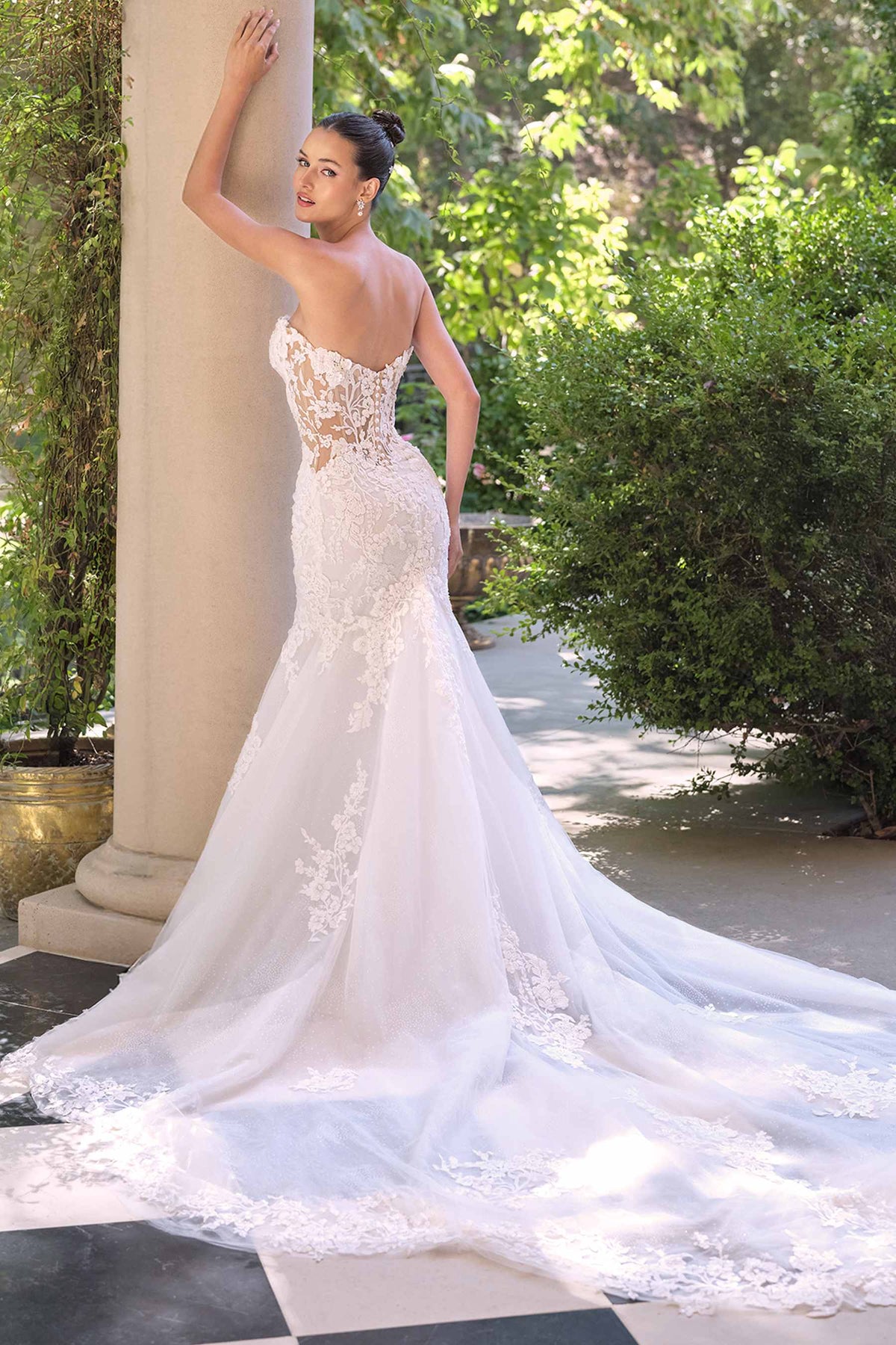 Andrea & Leo WL065 Mermaid Bridal Gown Removable Sheer Lace Sleeves