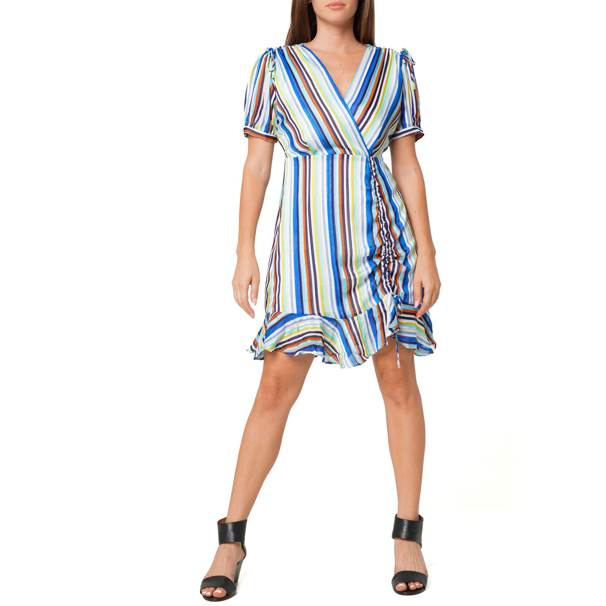 Women's Multi-color Ruched Dress in Beach