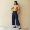 Women's Fringe Hem Cropped Pants in Navy
