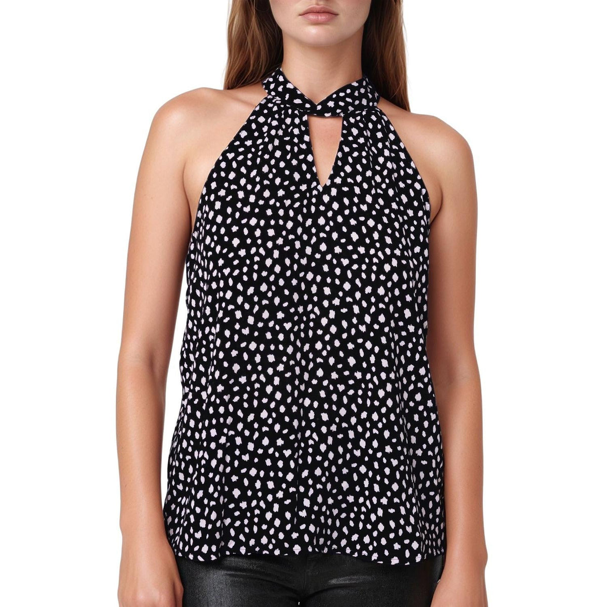 Pleione Twist Front Tie Back Halter Top