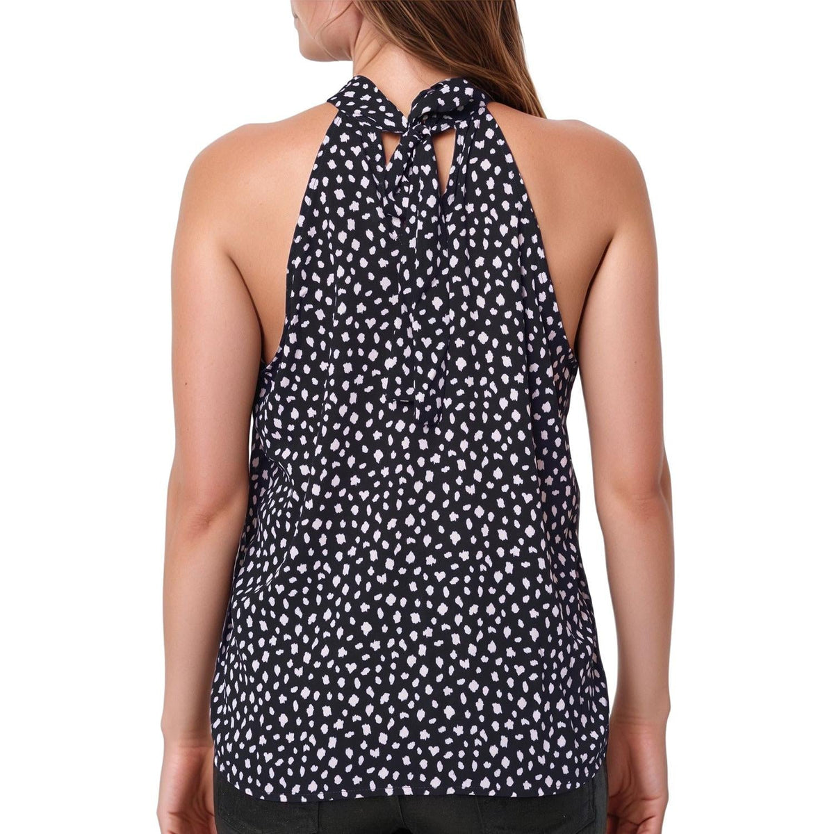 Pleione Twist Front Tie Back Halter Top