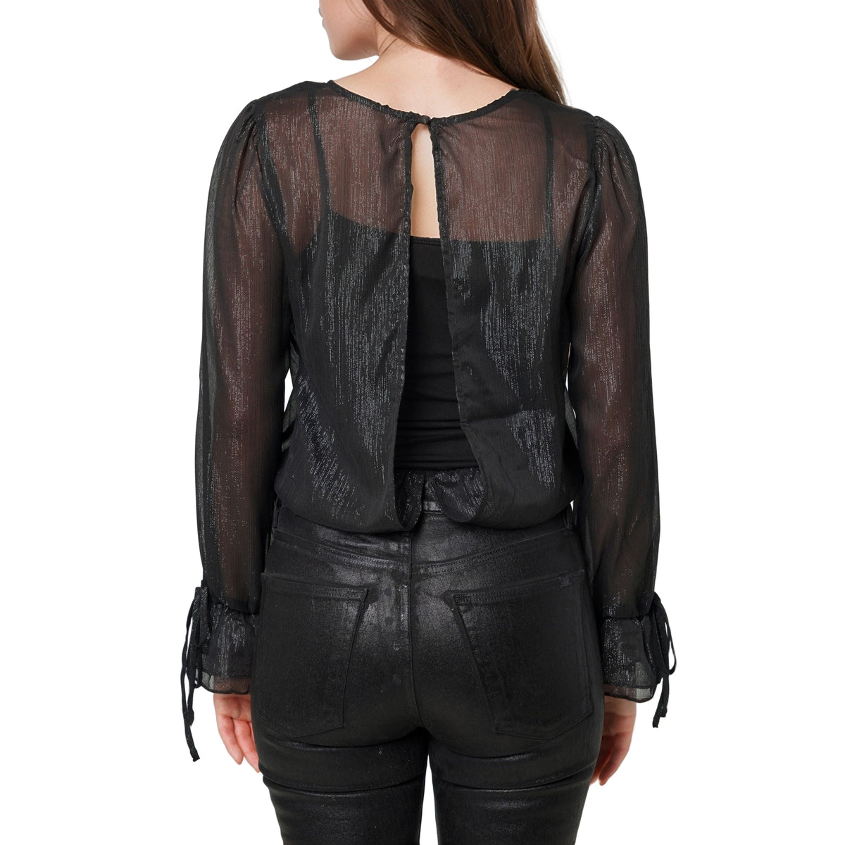 Women's Lurex Yoryu Split Back Bodysuit In Black