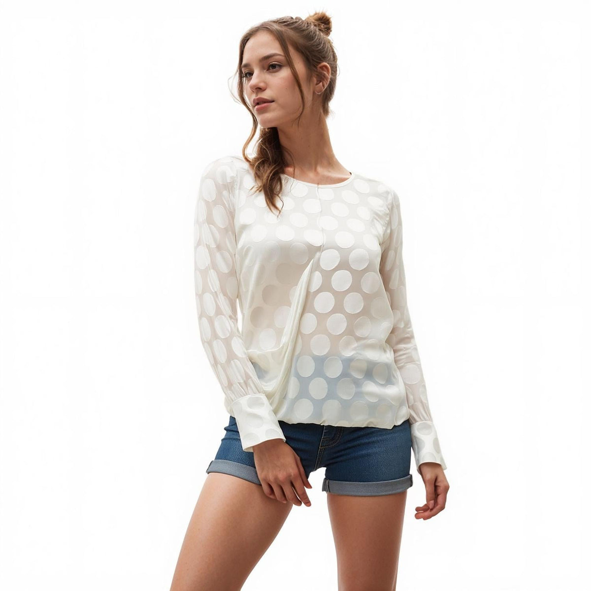 Pleione Women's Crewneck Blouse Top