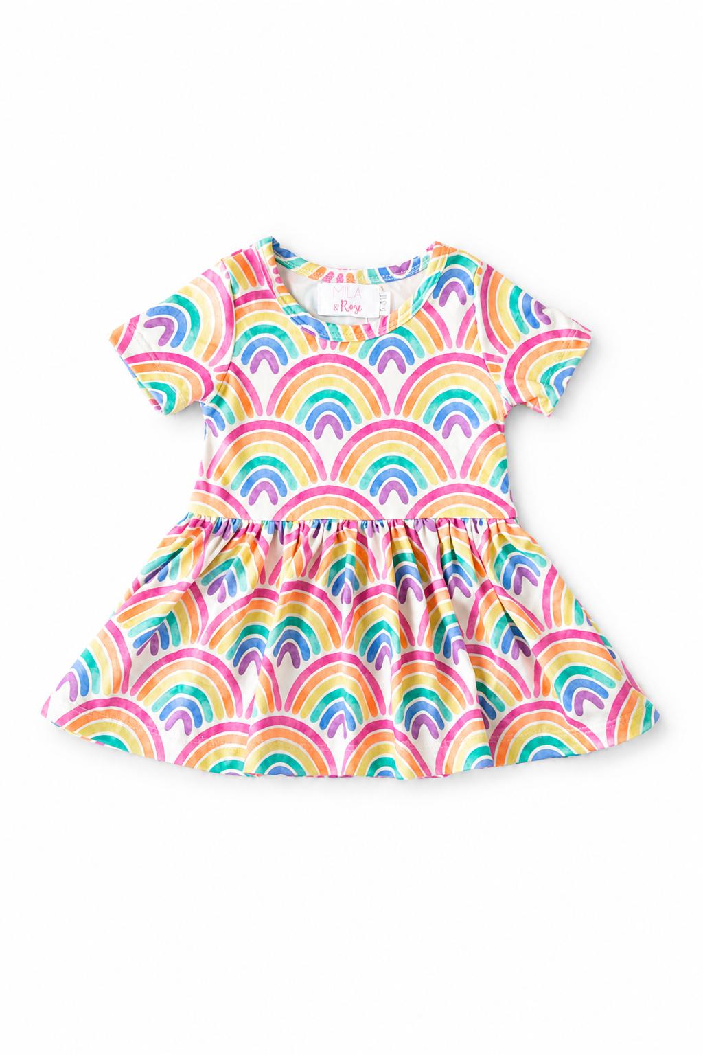 Watercolor Rainbows S/S Twirl Bodysuit