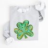 Watercolor Shamrock Hearts Irish St Patrick's Day Edition Cozy Cotton-Polyester Blend Sweatshirt