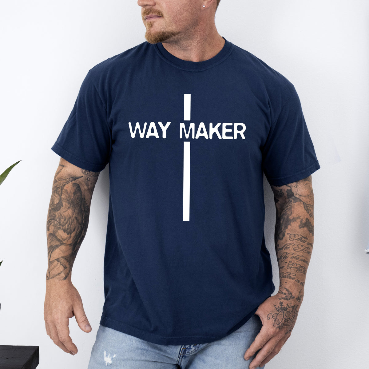 Way Maker Faith Cross Jesus Gospel Religious Inspirational Modern Christian Comfort Colors Tee