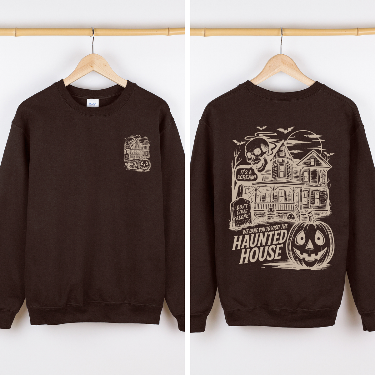 We Dare You To Visit The Haunted House Spooky Halloween Theme Limited Edition Graphic Sweatshirt