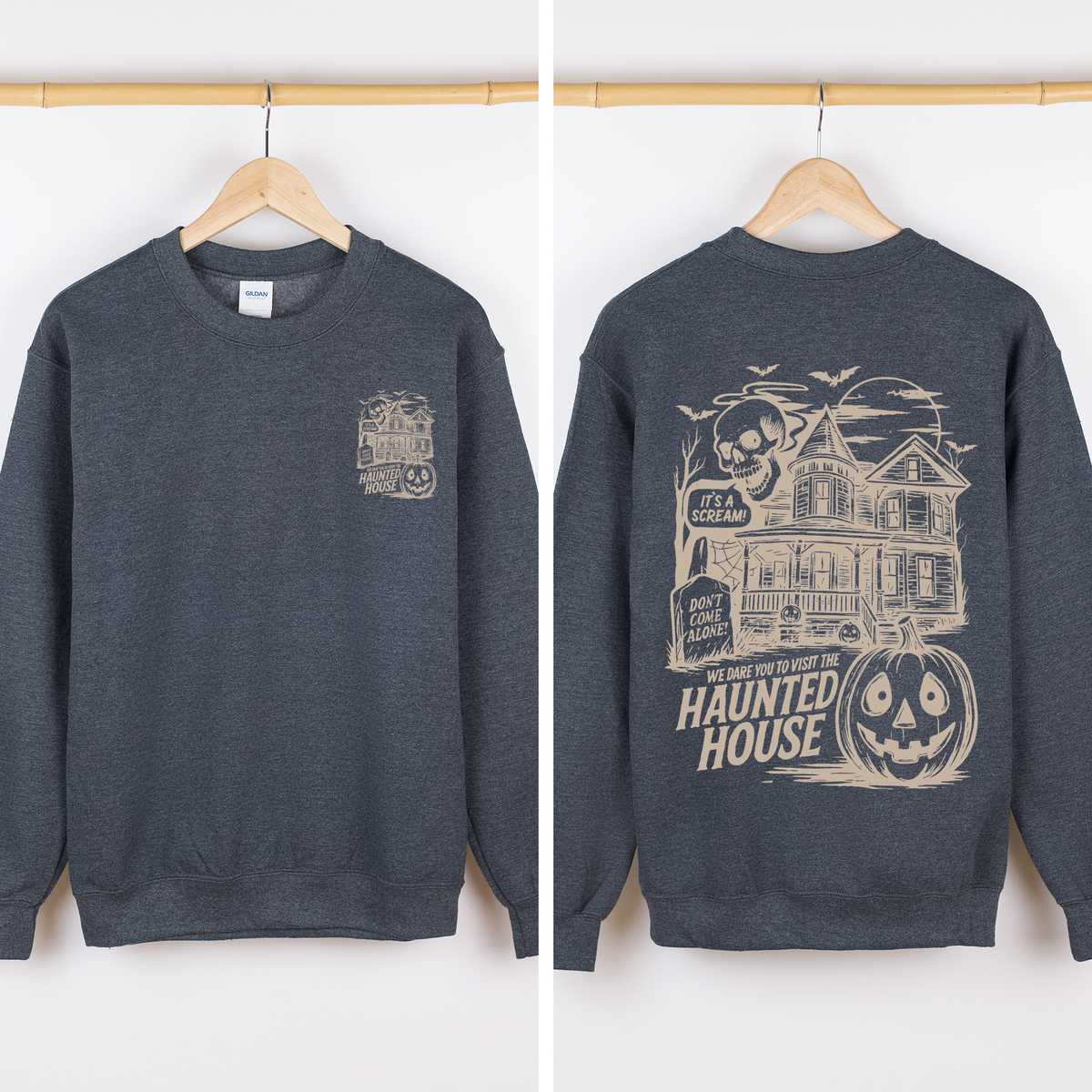 We Dare You To Visit The Haunted House Spooky Halloween Theme Limited Edition Graphic Sweatshirt