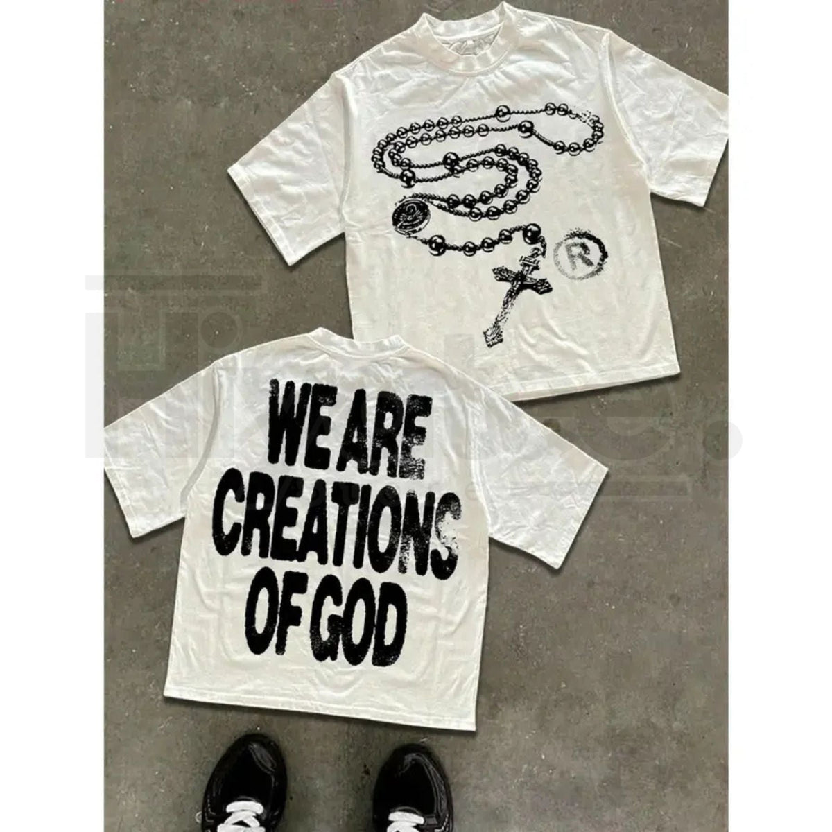 "We Are Creations Of God" – Y2K High-Street Religious Graphic Top