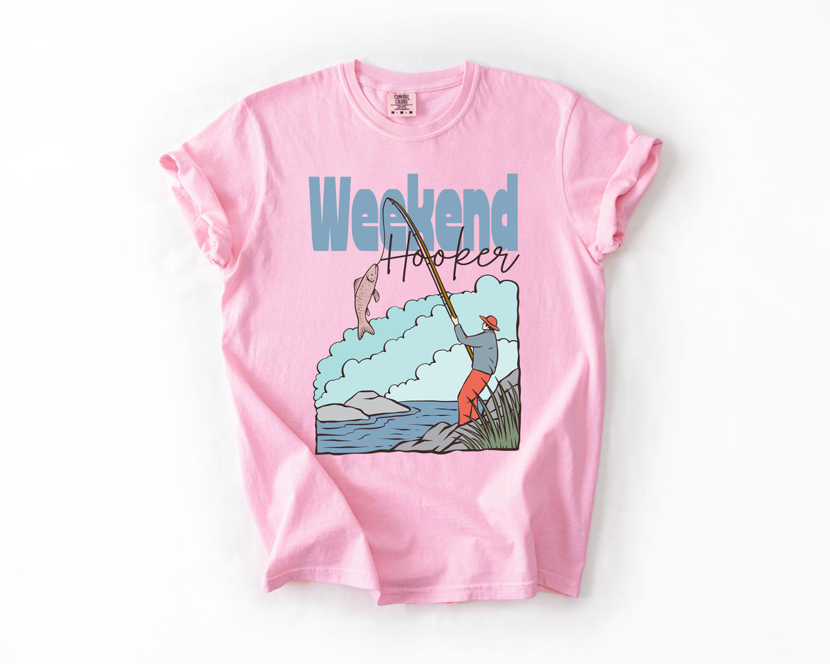 Weekend Hooker Adventure Boat Lake Life Camping Outdoor Nature Travel Comfort Colors Tee