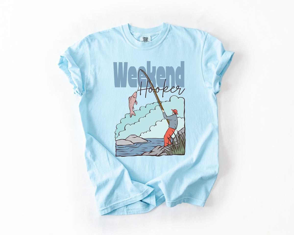 Weekend Hooker Adventure Boat Lake Life Camping Outdoor Nature Travel Comfort Colors Tee