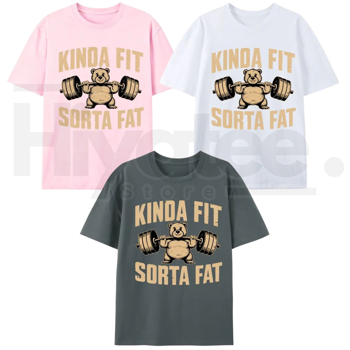 "Weightlifting Bear" – Funny Heavyweight Oversized Gym Graphic Top