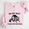 Weird Vibes Raccoon Meme Graphic Whimsical Pop Culture Humor Inspired Edition Sweatshirt