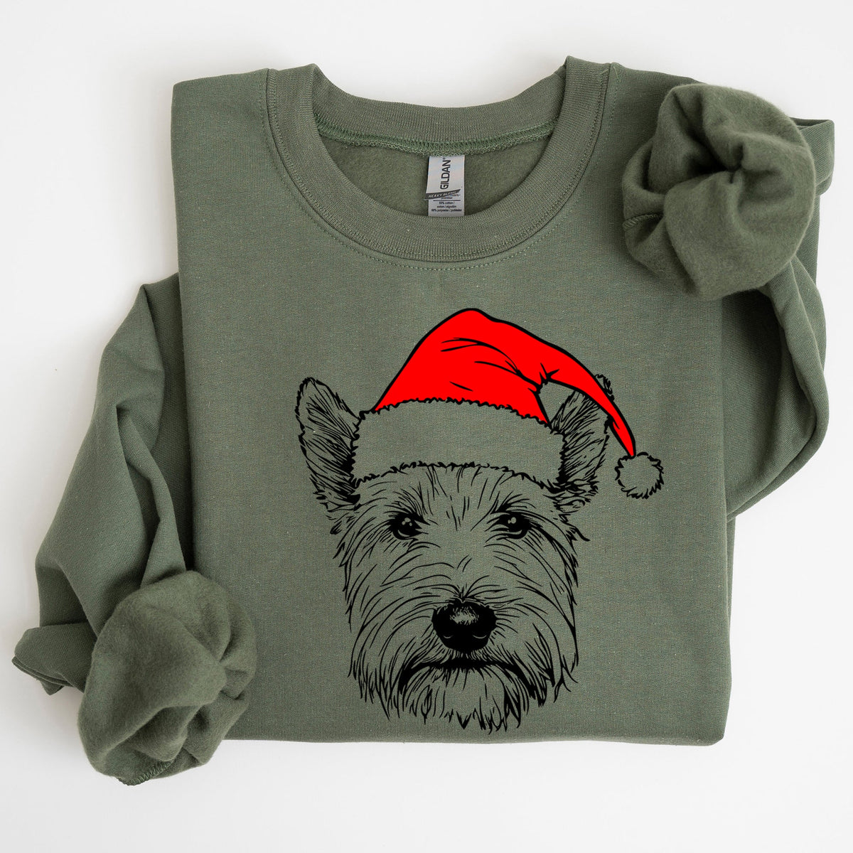West Highland White Terrier Westie Santa Claus Christmas Festive Dog Lover Sweatshirt