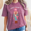 What's Crackin Nutcracker Christmas Text Festive Holiday Greeting Design For Seasonal Cheer Comfort Colors Tee