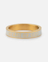 White Enamel Heart of God Ring