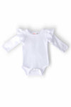 White L/S Flutter Bodysuit