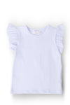 White S/S Ruffle Tee