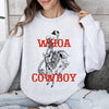 Whoa Cowboy Skeleton Horse Western Illustration Collection For Western Lovers Sweatshirt