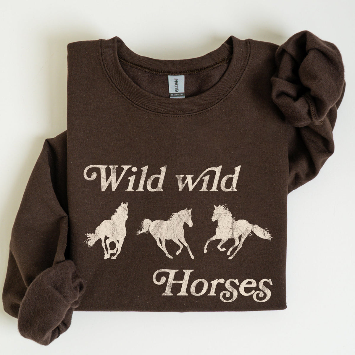Wild Wild Horses Country Cowboy Retro Cowgirl Western Spirit Vintage Americana Classic Ride Rodeo Soul Sweatshirt