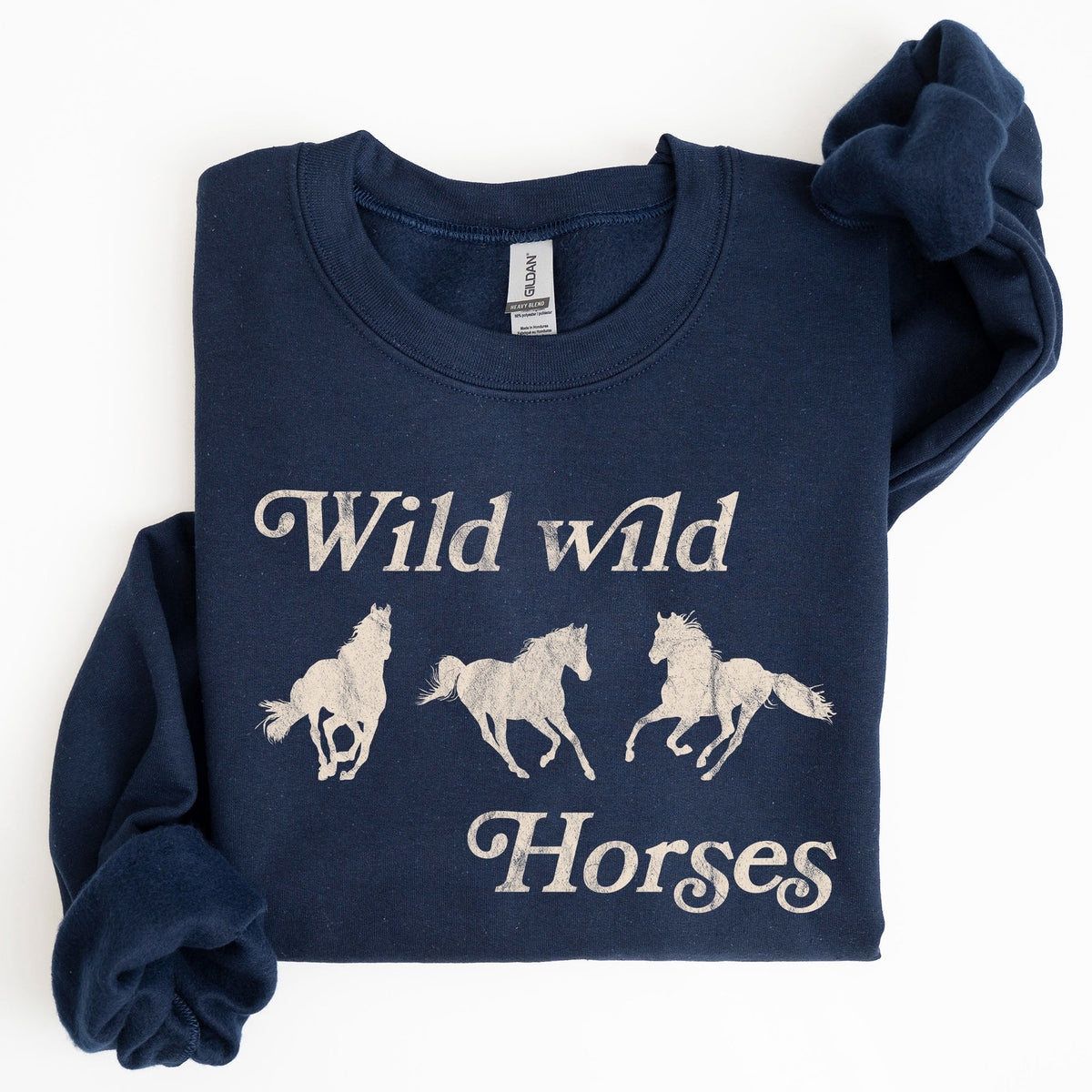 Wild Wild Horses, Country, Western Rodeo Spirit And Prairie Sunset Art Sweatshirt