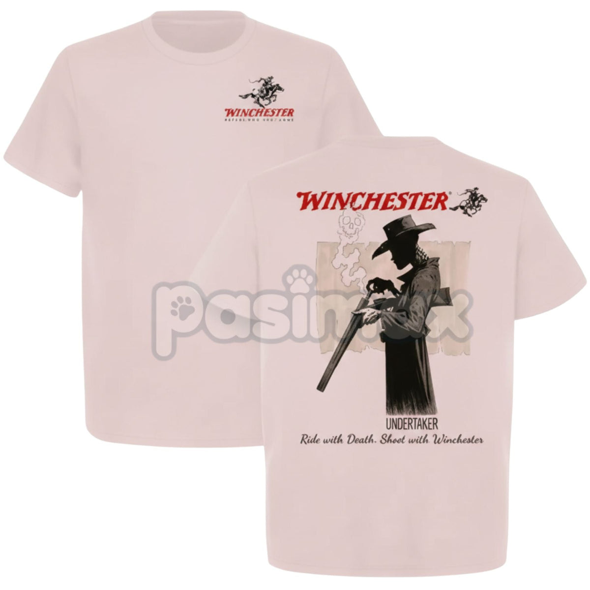 Winchester Undertaker T-Shirt - Grim Reaper Cowboy Graphic Tee, Skull & Rifle Western Streetwear, Unique Vintage Top for Men