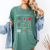 Winter Botanicals Holly Poinsettia Pine Tree Snow Xmas Holiday Floral Comfort Colors Tee
