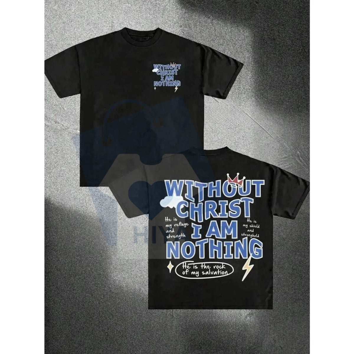 "Without Christ I Am Nothing" Letter Print T-Shirt – Men's Street Fashion Casual Tee