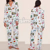 Women's Christmas Pajama Set - Elegant Long Sleeve Top & Pants, Comfortable Home Wear for Fall Winter & Holiday Gift