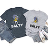 Women's Retro Salty Girl Shirt - Casual Summer Gift Tee, Vintage Beach Apparel
