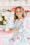 SALE Wonderland 3/4 Sleeve Pocket Twirl Dress