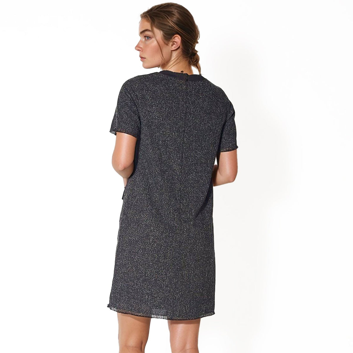 Pleione Women's Bow Front Mini Dress in Black