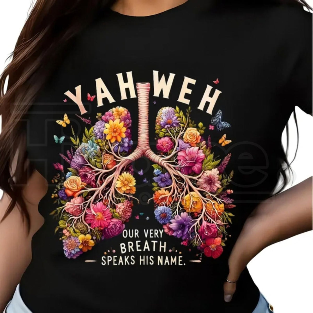 "Yahweh" Floral Lungs T-Shirt – Christian Faith Shirt with Bible Quote