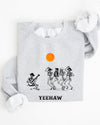 Yeehaw Dancing Skeletons Halloween Country Western Cowboys Day Of The Dead Inspired Sweatshirt