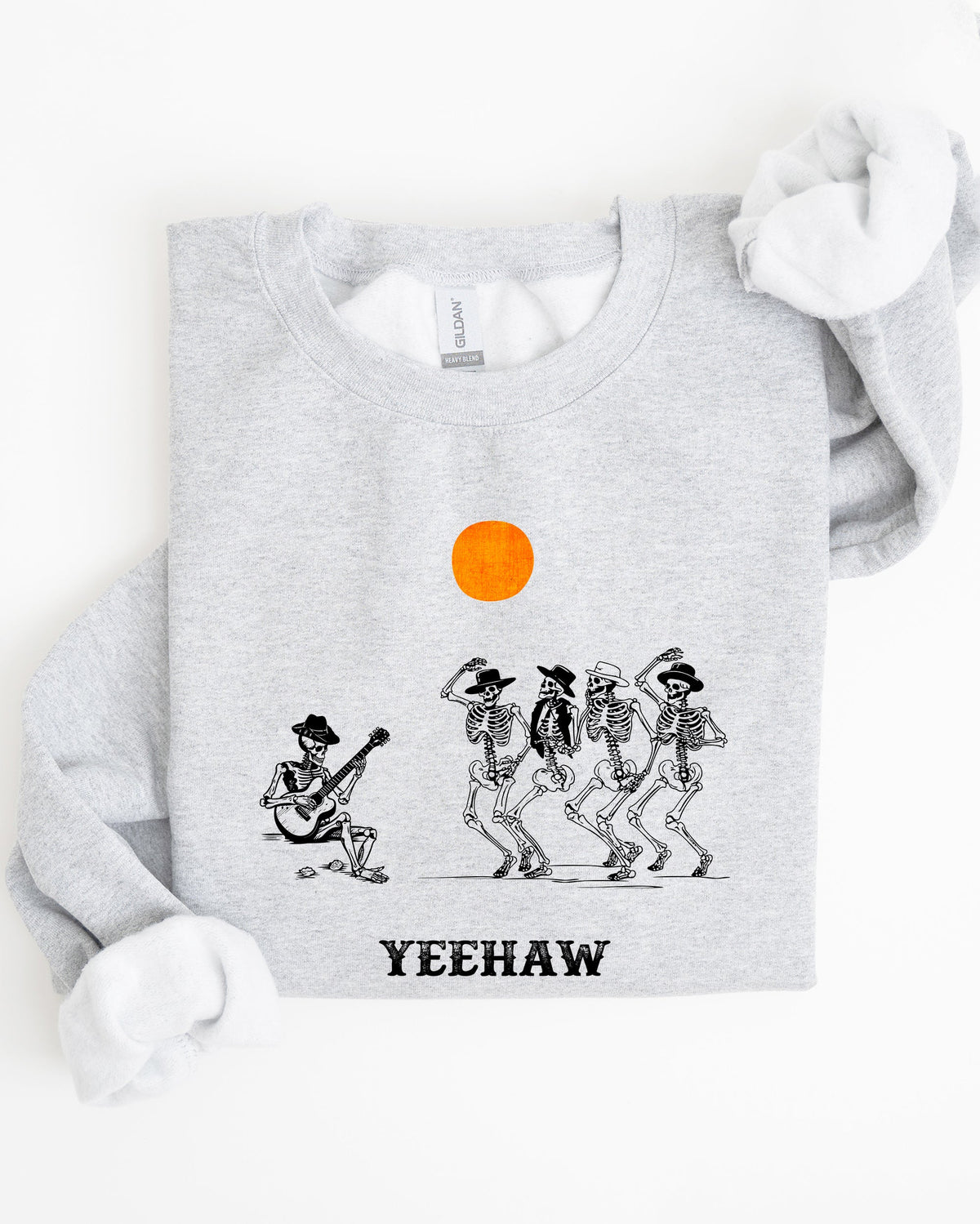 Yeehaw Dancing Skeletons Halloween Country Western Cowboys Day Of The Dead Inspired Sweatshirt