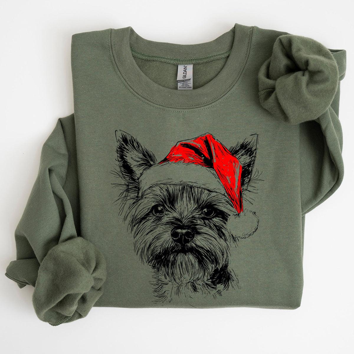 Yorkie Santa Yorkshire Terrier Christmas Dog Lover Holiday Edition Cozy Fleece Sweatshirt