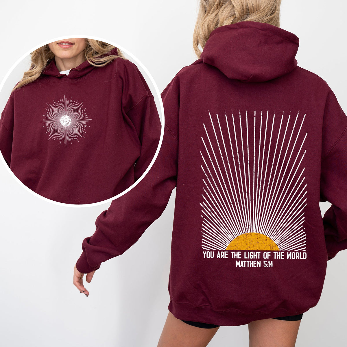 You Are The Light Of The World Faith Christian Bible Religious Faith Statement Hoodie