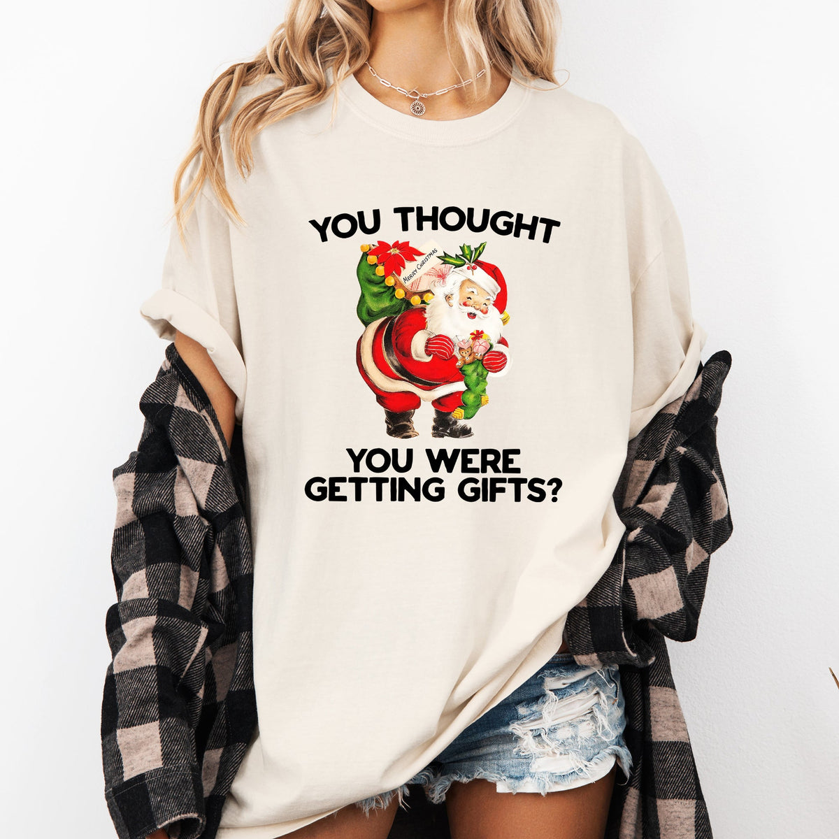 You Thought You Were Getting Gifts, Naughty Santa Christmas Joke Comfort Colors Tee
