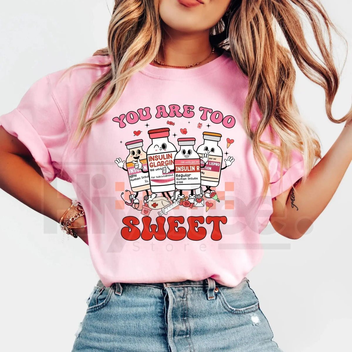 "You Are Too Sweet" Nurse Valentine Classic T-Shirt – Insulin Diabetes ICU Nurse Tee
