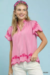 Umgee Embroidered Scallop Top
