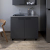Utility Sink Cabinet Burwood, Kitchen, Black