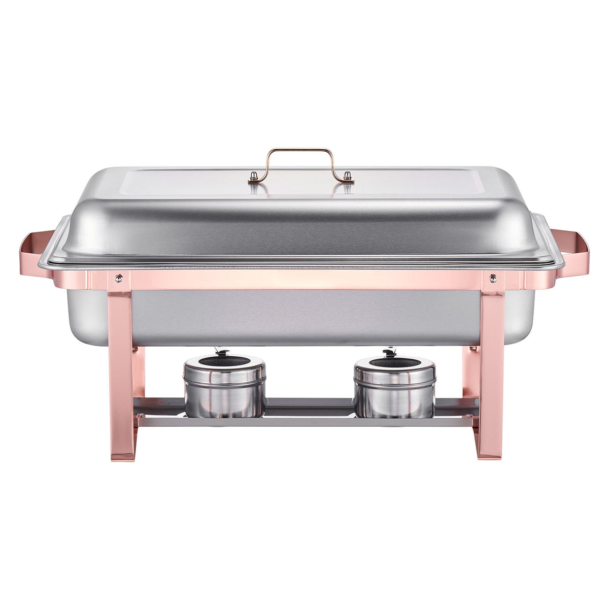 8 Qt 2 Pack Rectangle Chafing Dish Buffet Set Full Size Pan Stainless Steel