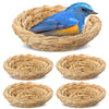 4 Pcs Bird Nest Handmade Woven Flat Base Bird Nest Breeding Nest Small Animal Bed House Bird Cage Accessories for Dove Pigeon Parrot Budgie Parakeet Cockatiel Hamster Gerbil Pig (3.54-4.72 Inch)
