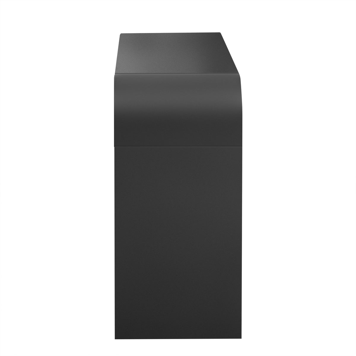 TREXM Modern Console Table with 2 Storage Drawers, Fluted Entryway Table with Rounded Silhouette for Hallway Living Room and Entryway (Black)