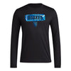 adidas Mens Long Sleeve Pre-Game T-Shirt Black/San Jose Earthquakes Medium